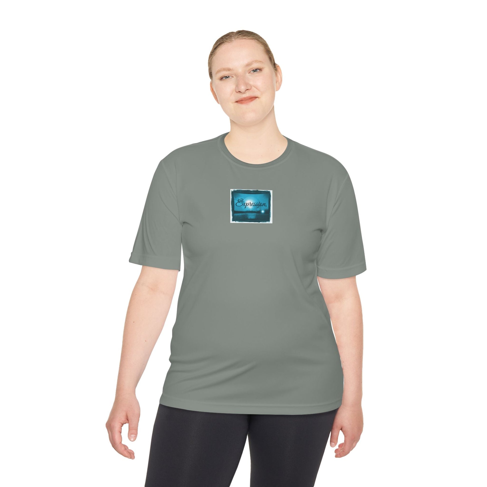 Expression blue turq Unisex Moisture Wicking Tee - Mantle x Whitecloak