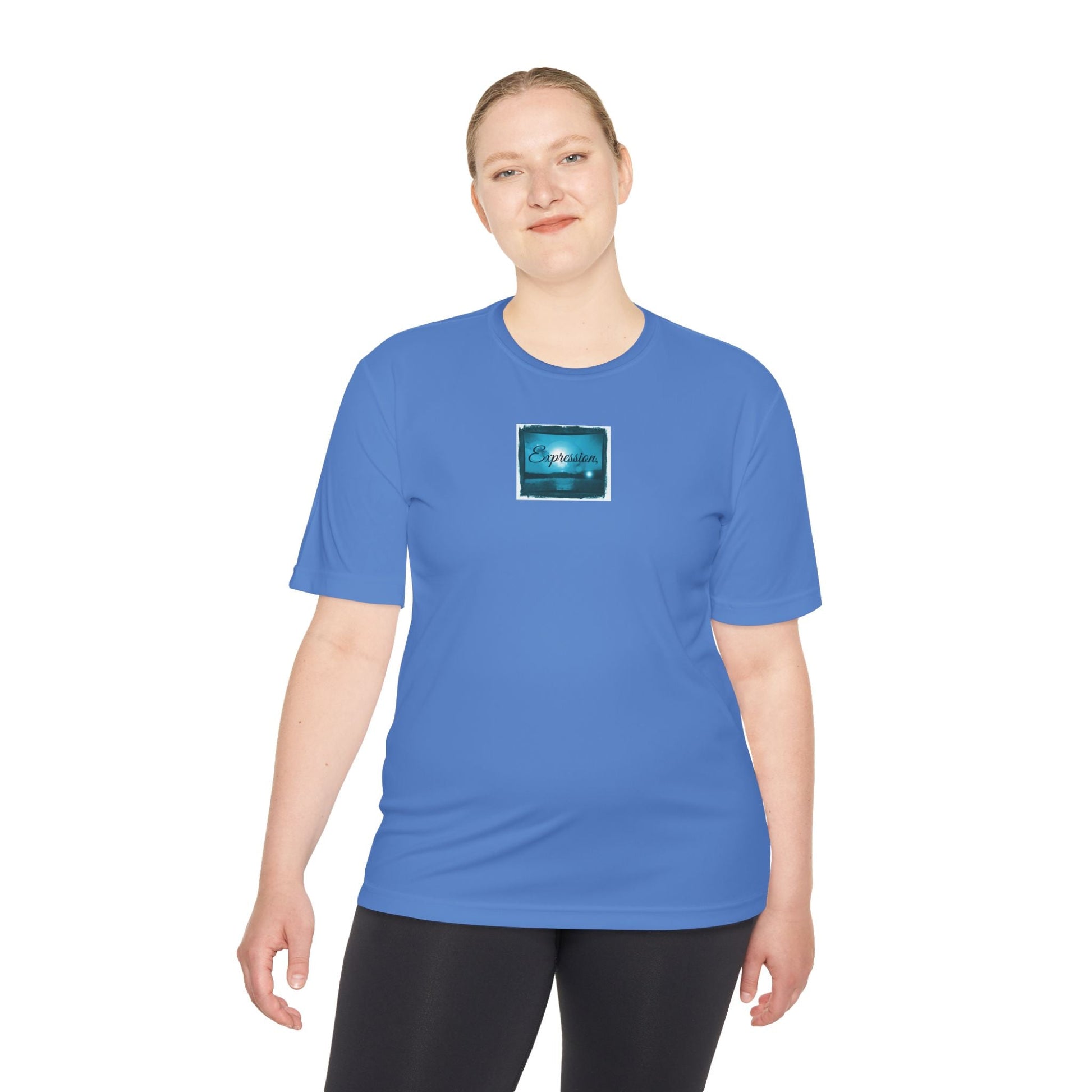 Expression blue turq Unisex Moisture Wicking Tee - Mantle x Whitecloak