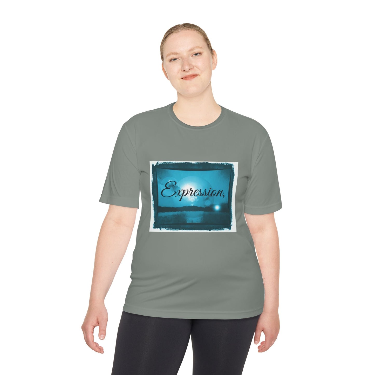 Expression blue turq Unisex Moisture Wicking Tee - Mantleshop