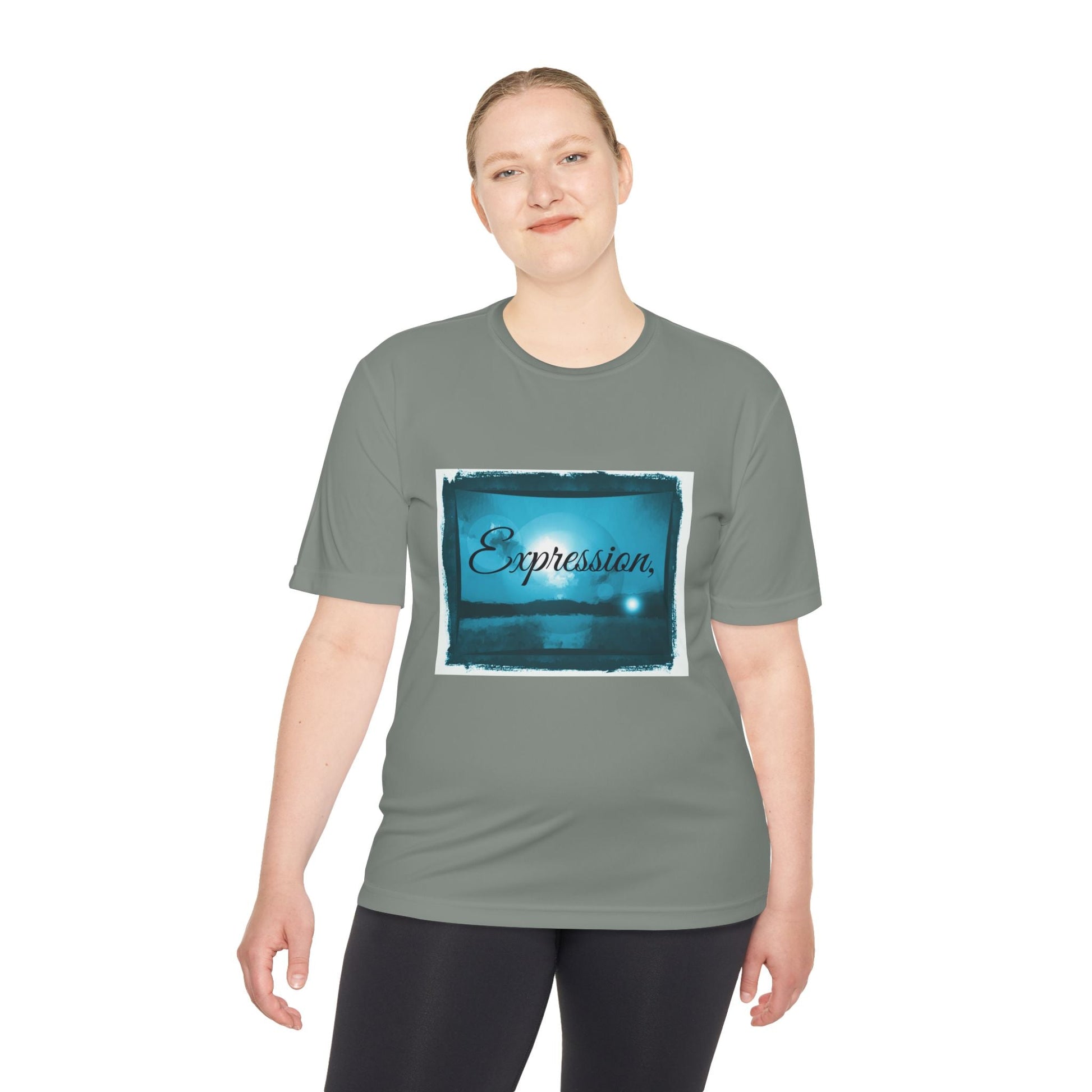 Expression blue turq Unisex Moisture Wicking Tee - Mantleshop