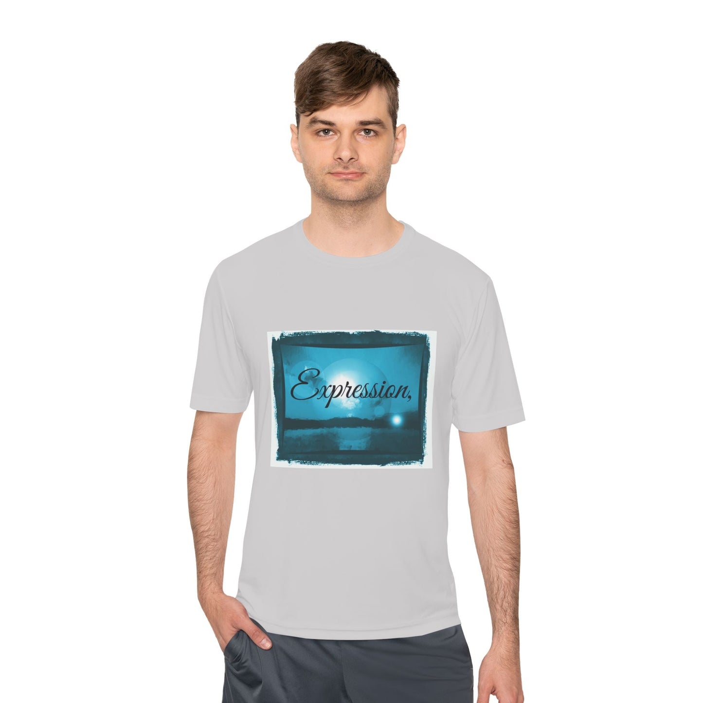 Expression blue turq Unisex Moisture Wicking Tee - Mantleshop