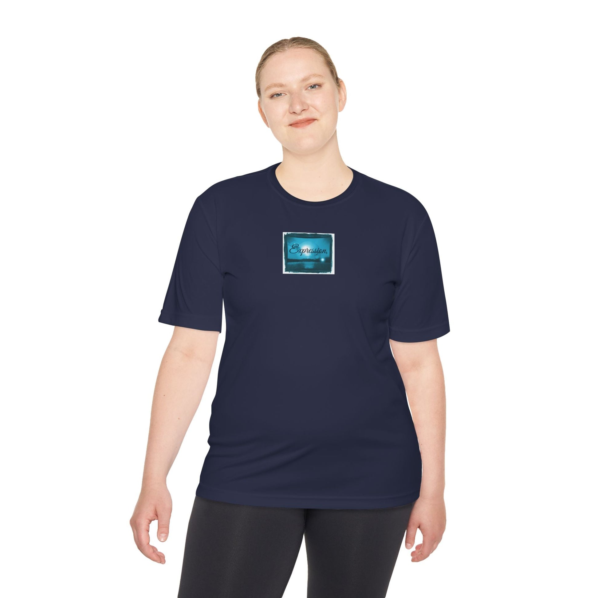 Expression blue turq Unisex Moisture Wicking Tee - Mantle x Whitecloak