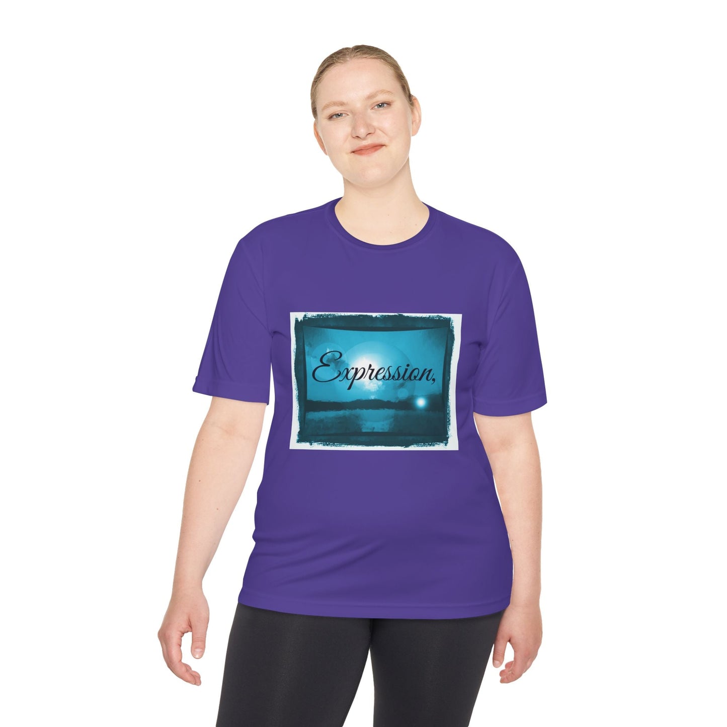 Expression blue turq Unisex Moisture Wicking Tee - Mantleshop
