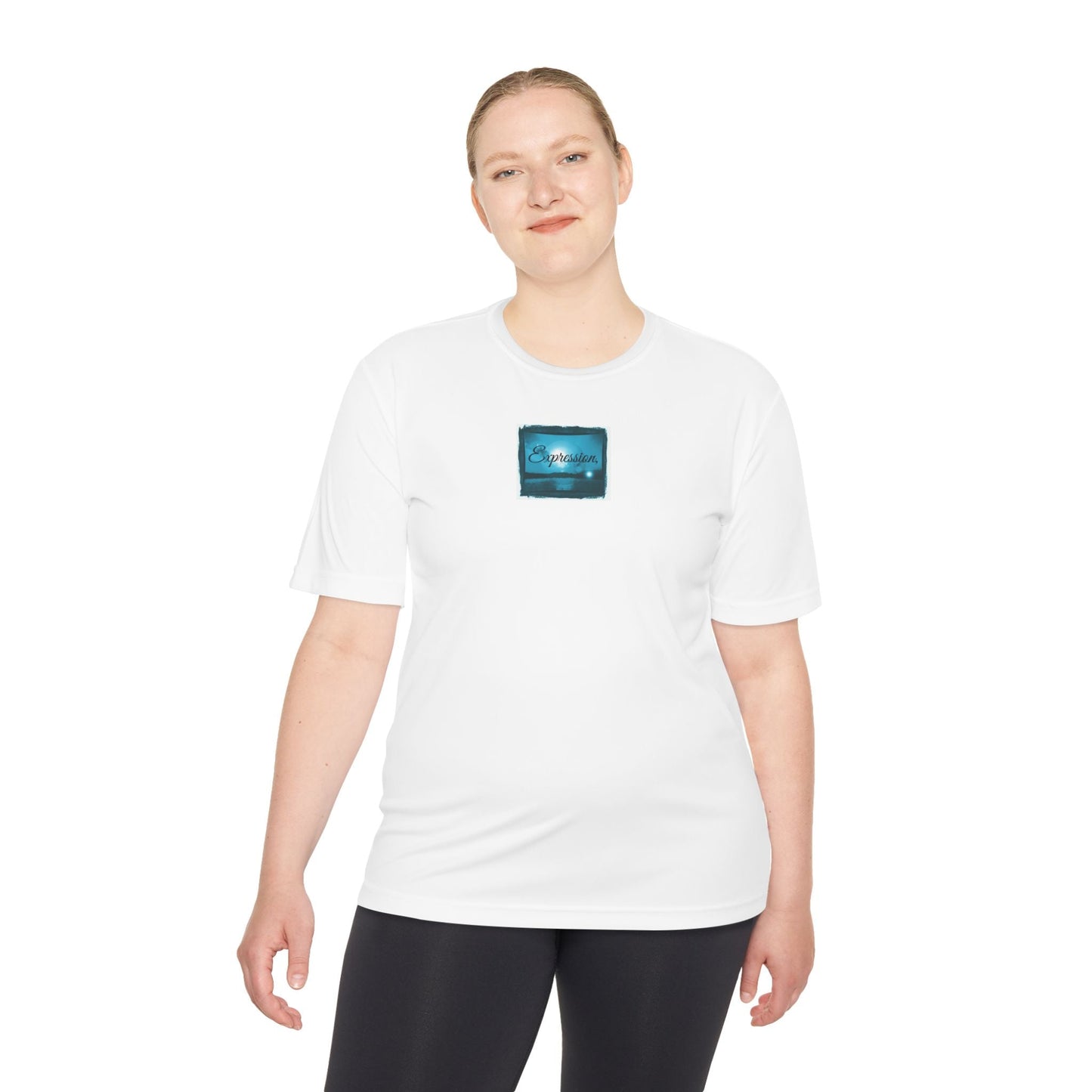 Expression blue turq Unisex Moisture Wicking Tee - Mantle x Whitecloak