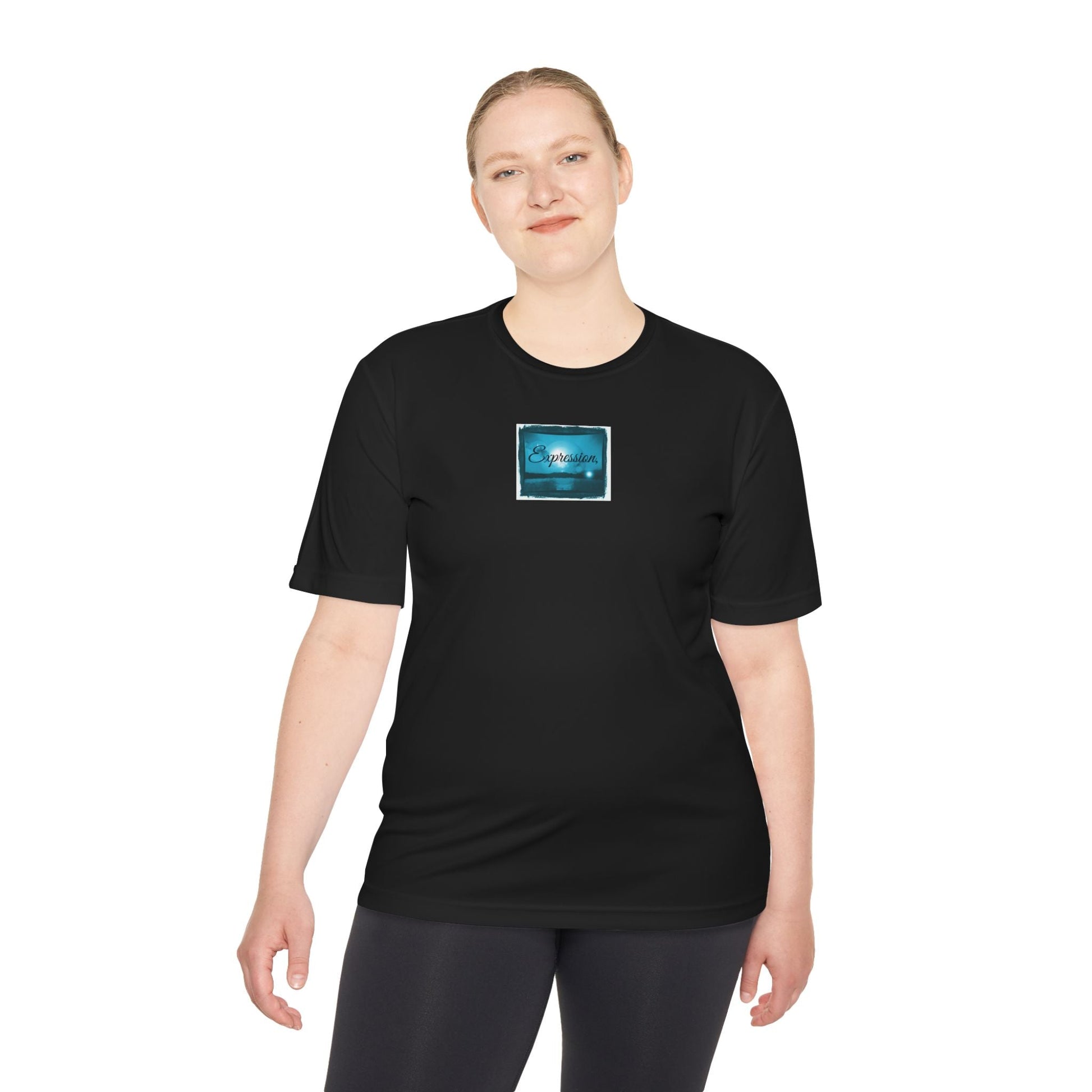 Expression blue turq Unisex Moisture Wicking Tee - Mantle x Whitecloak