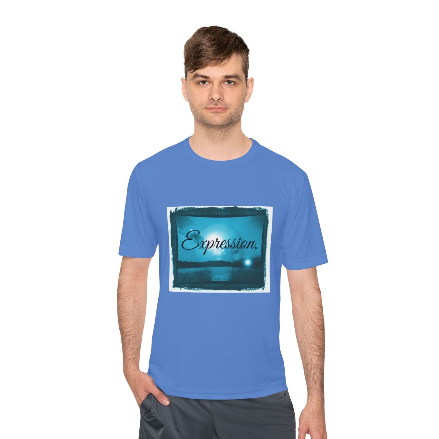 Expression blue turq Unisex Moisture Wicking Tee - Mantleshop