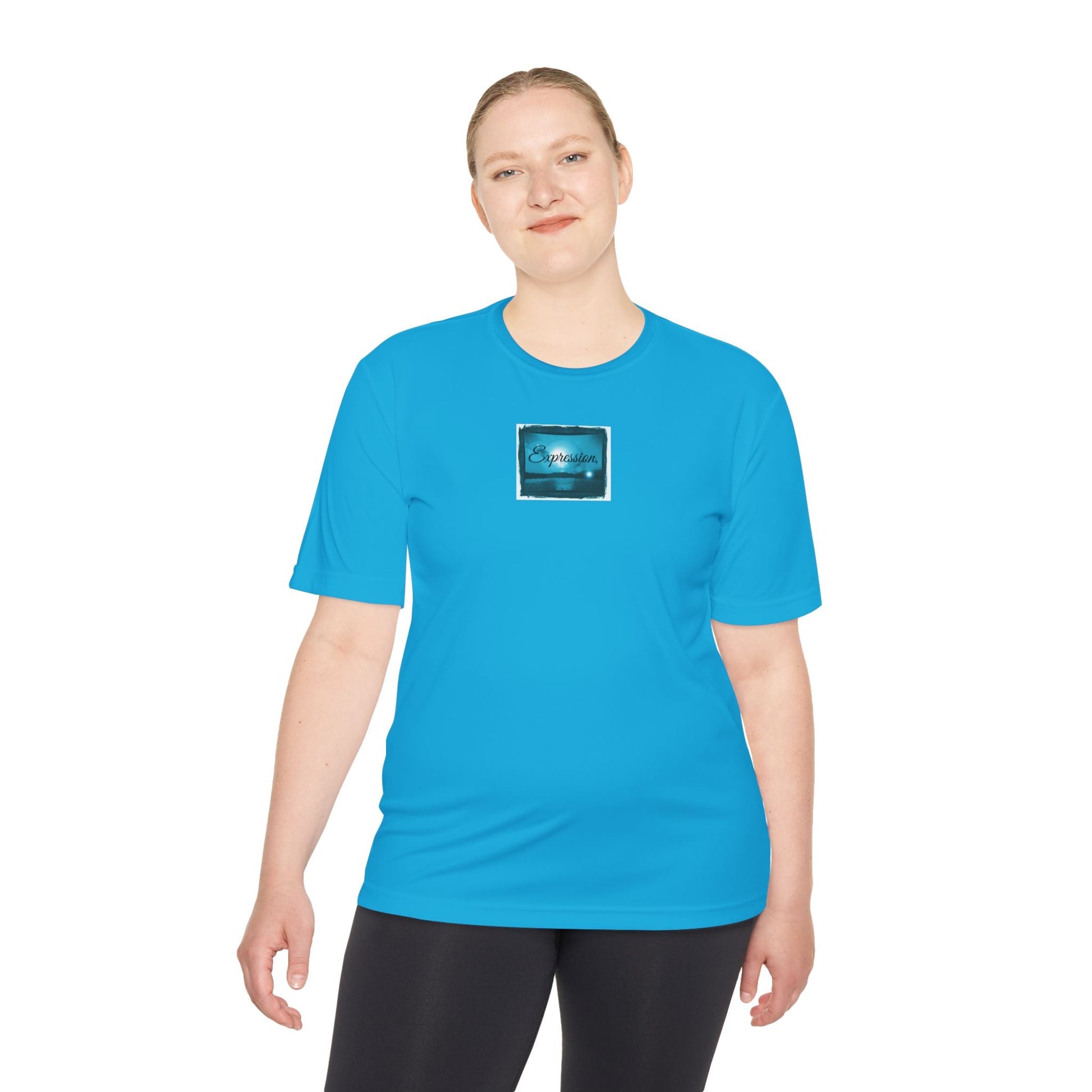 Expression blue turq Unisex Moisture Wicking Tee - Mantle x Whitecloak