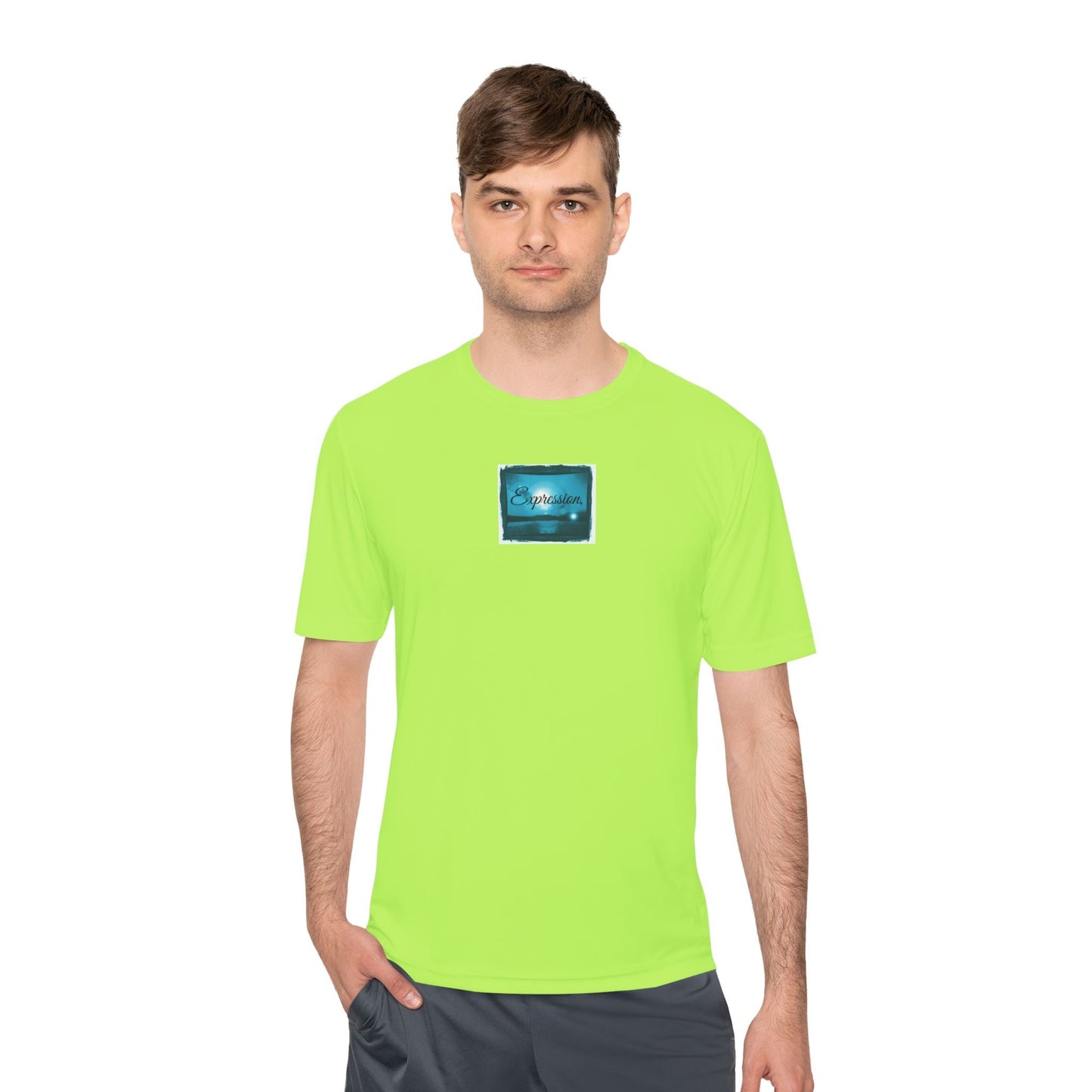 Expression blue turq Unisex Moisture Wicking Tee - Mantle x Whitecloak