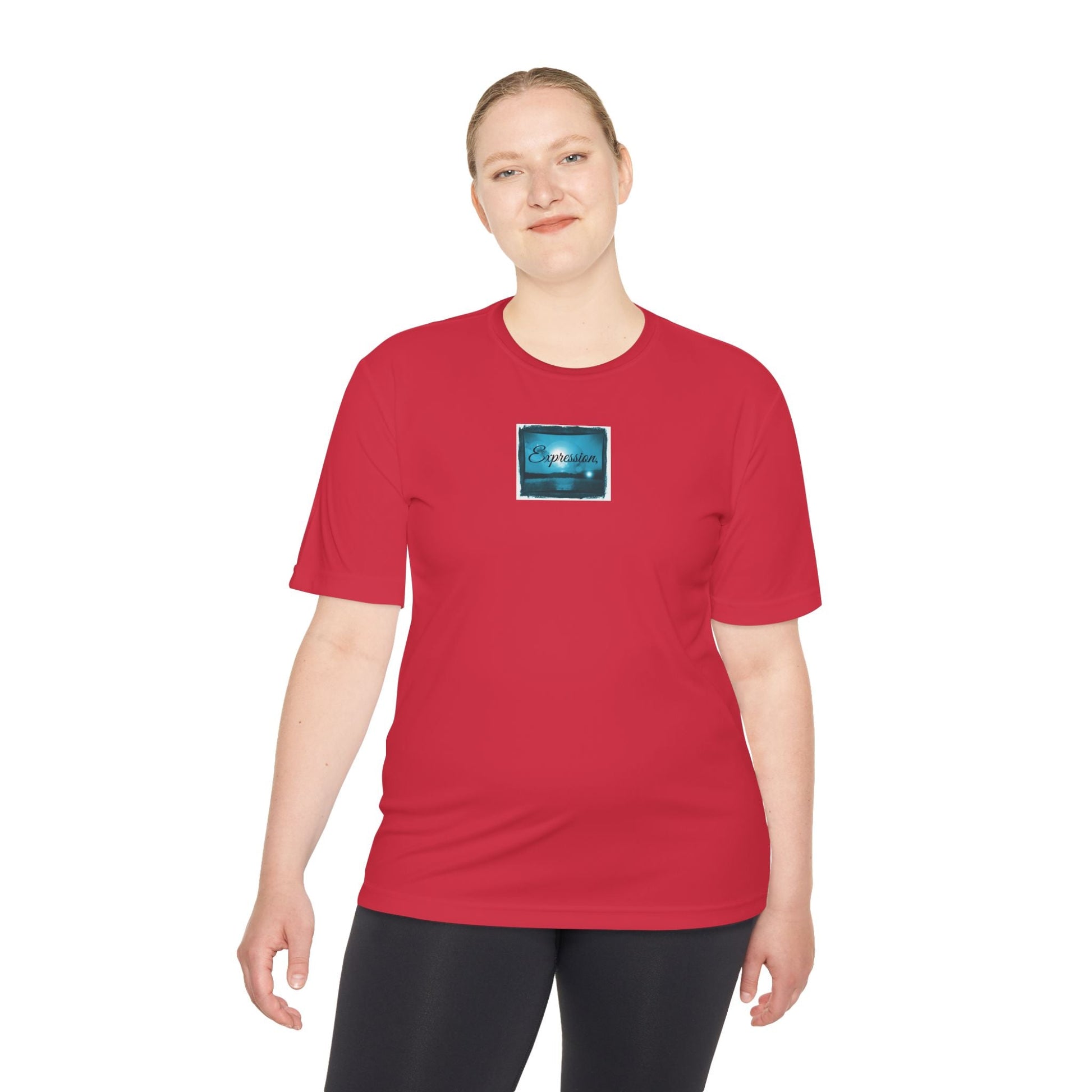 Expression blue turq Unisex Moisture Wicking Tee - Mantle x Whitecloak
