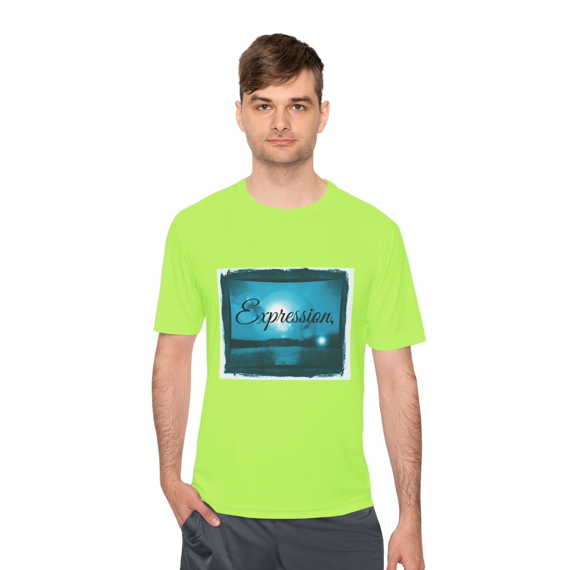 Expression blue turq Unisex Moisture Wicking Tee - Mantleshop