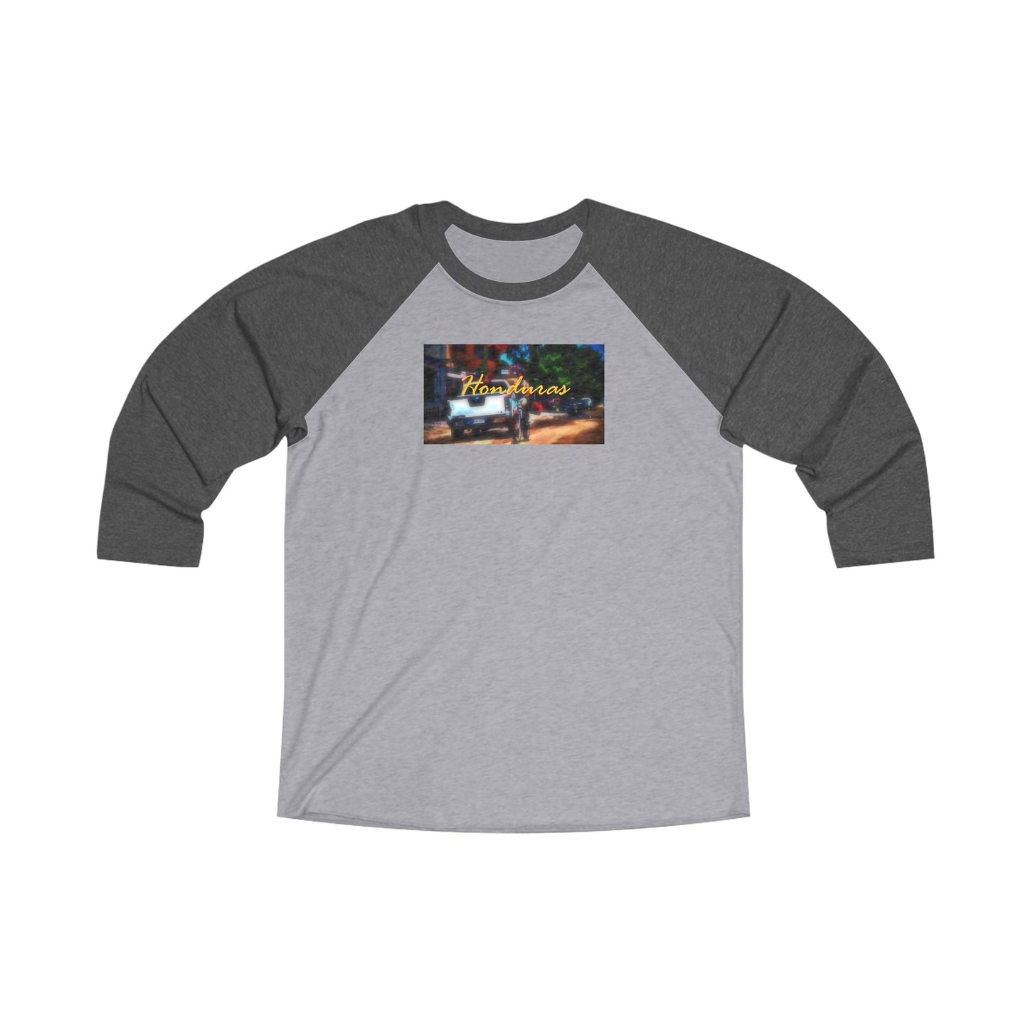 Honduras Text Vintage VW Bus Road Trip Raglan Tee - Mantleshop