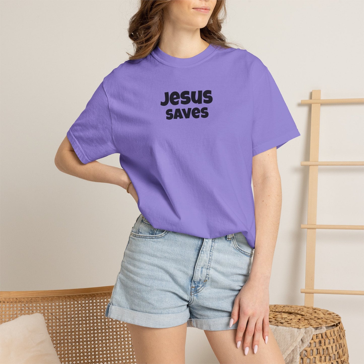 Jesus Saves Minimal Script Tee - Mantle x Whitecloak