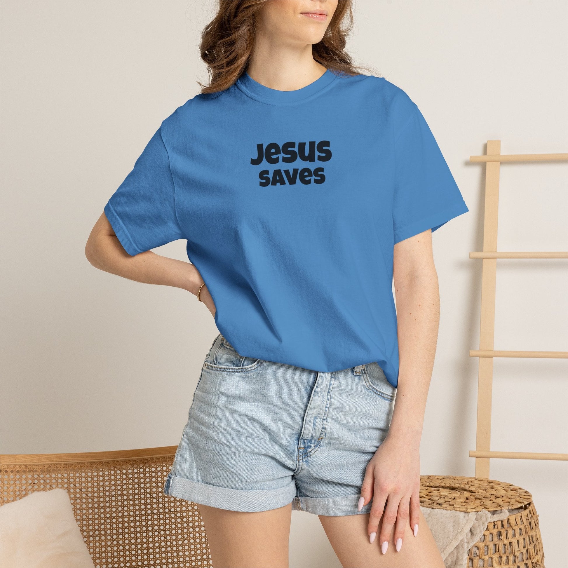 Jesus Saves Minimal Script Tee - Mantle x Whitecloak