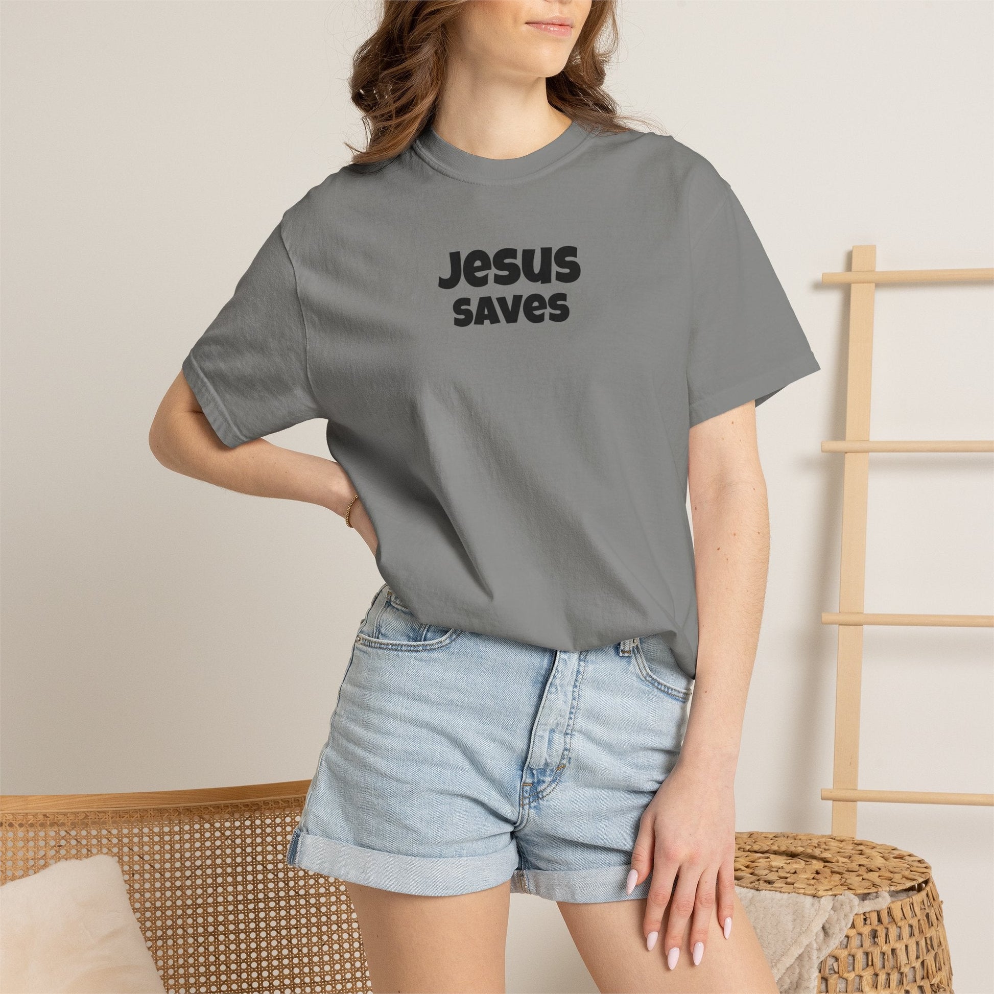 Jesus Saves Minimal Script Tee - Mantle x Whitecloak