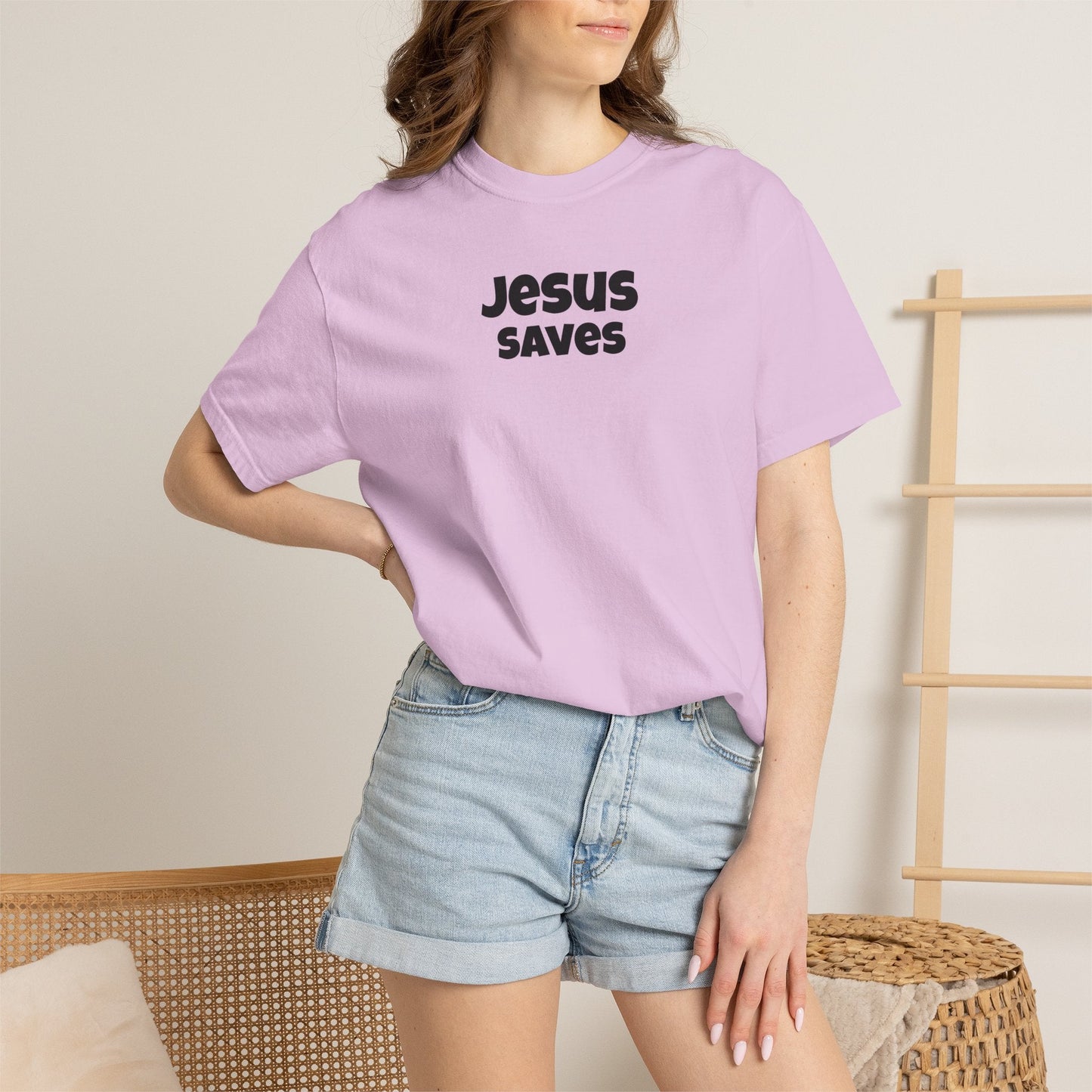 Jesus Saves Minimal Script Tee - Mantle x Whitecloak