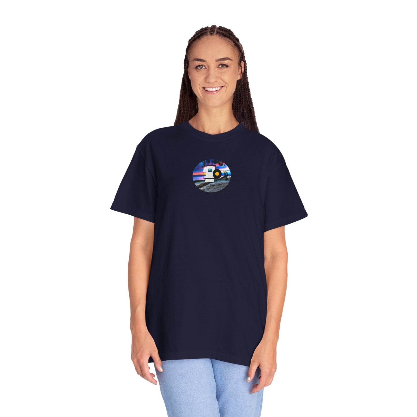 Neon Sun Clip Art Mountain Van Tee - Mantleshop