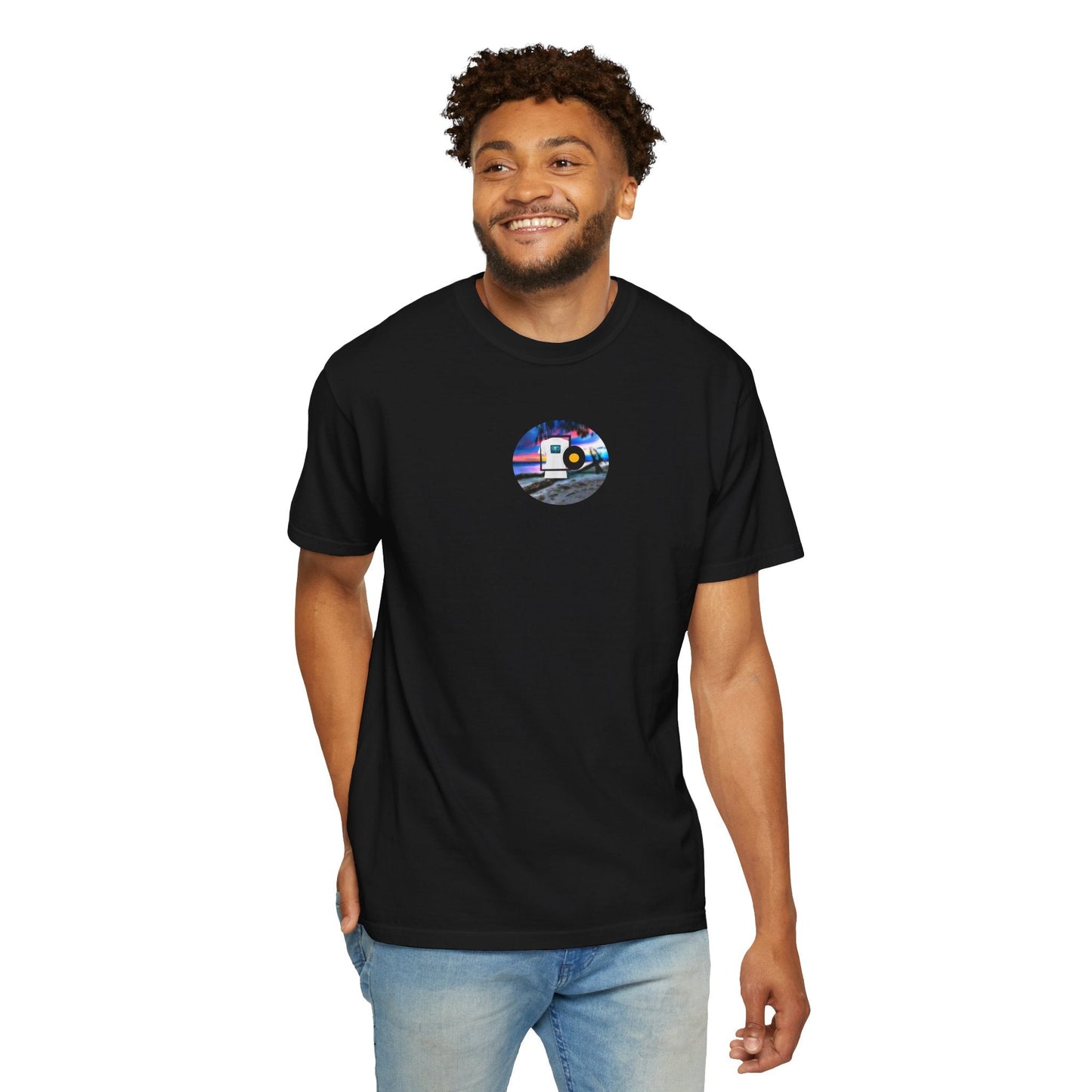 Neon Sun Clip Art Mountain Van Tee - Mantleshop