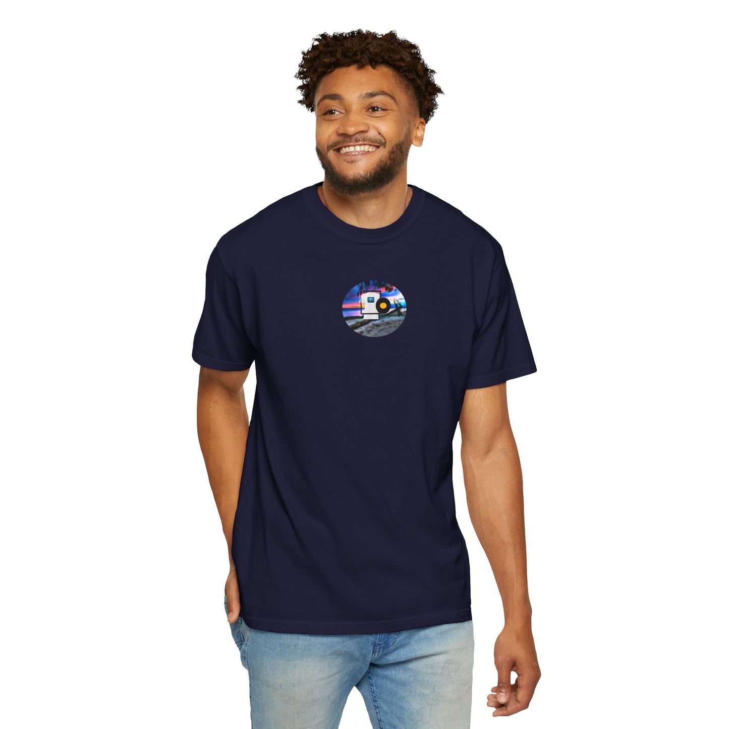 Neon Sun Clip Art Mountain Van Tee - Mantleshop