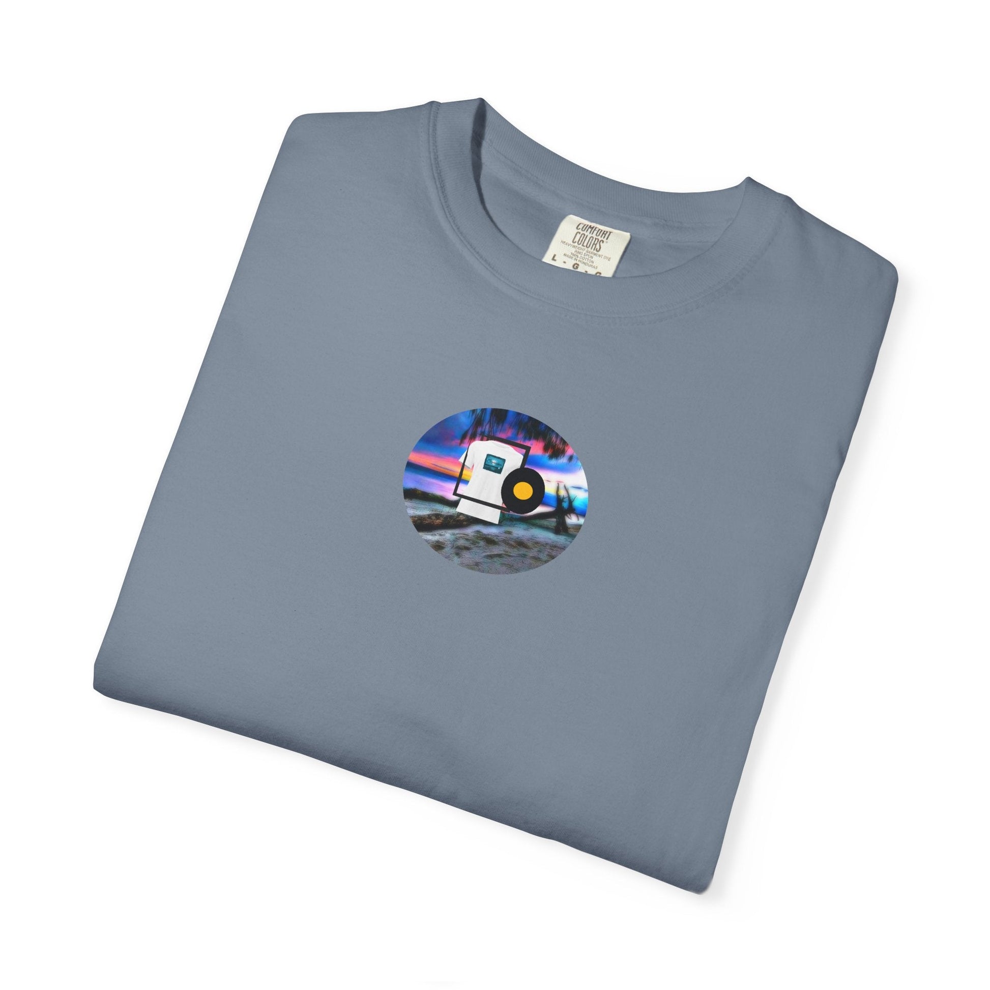 Neon Sun Clip Art Mountain Van Tee - Mantleshop