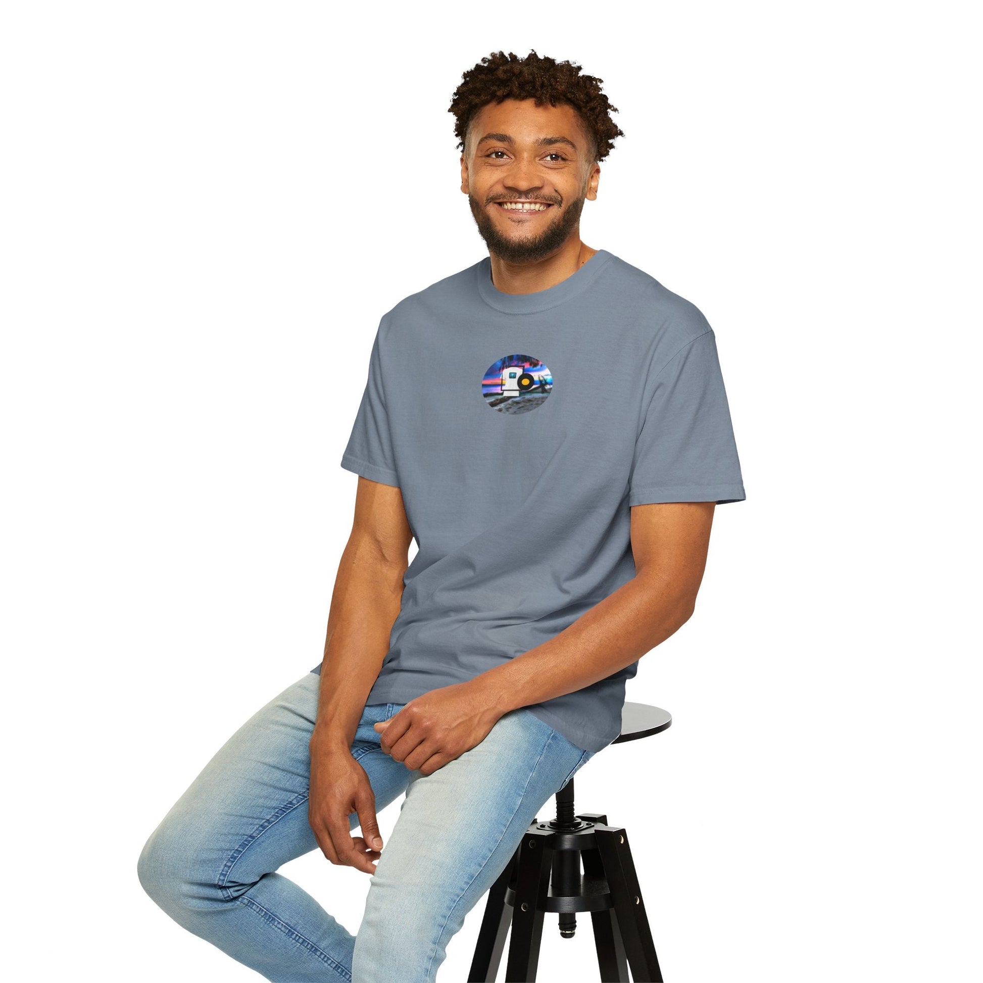 Neon Sun Clip Art Mountain Van Tee - Mantleshop