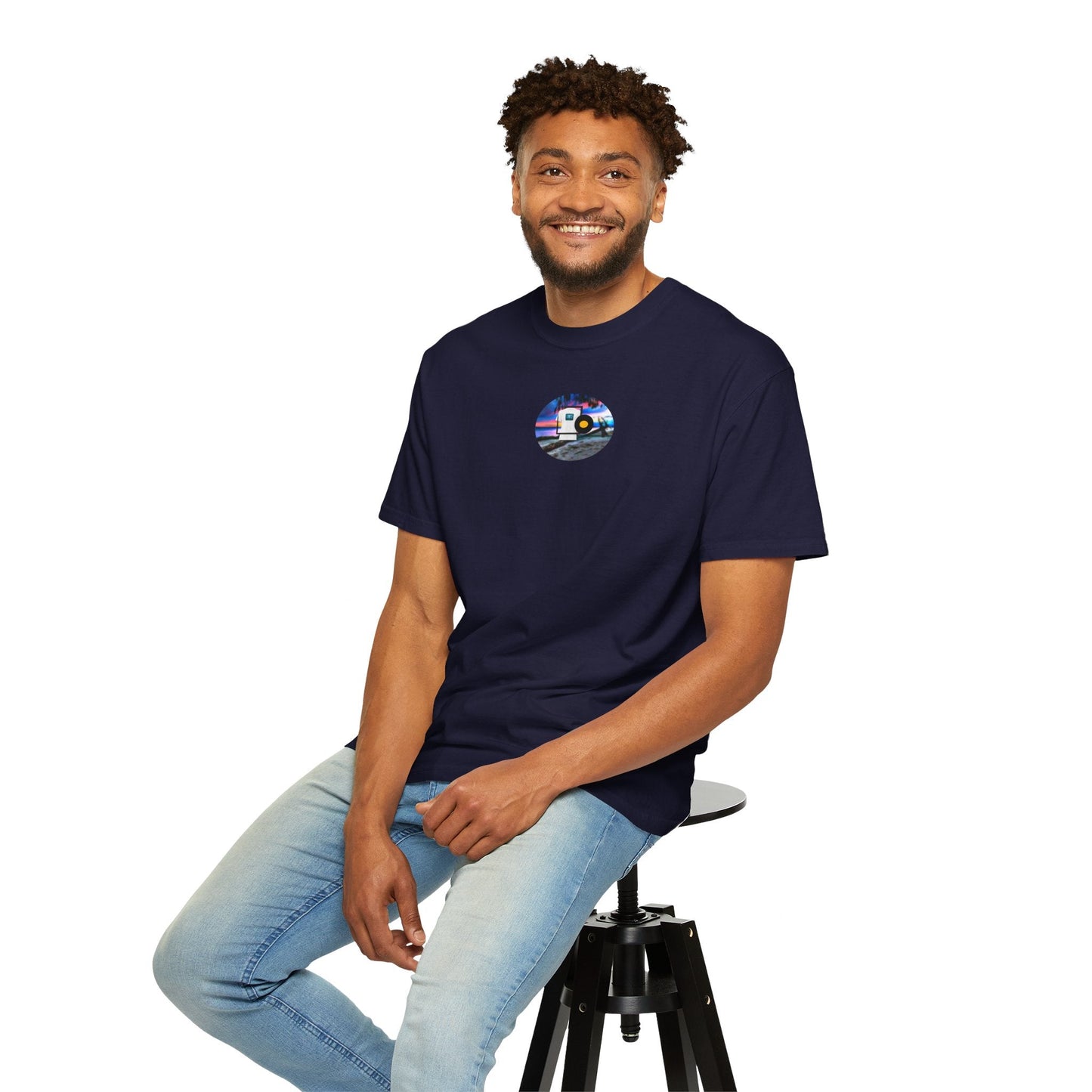 Neon Sun Clip Art Mountain Van Tee - Mantleshop