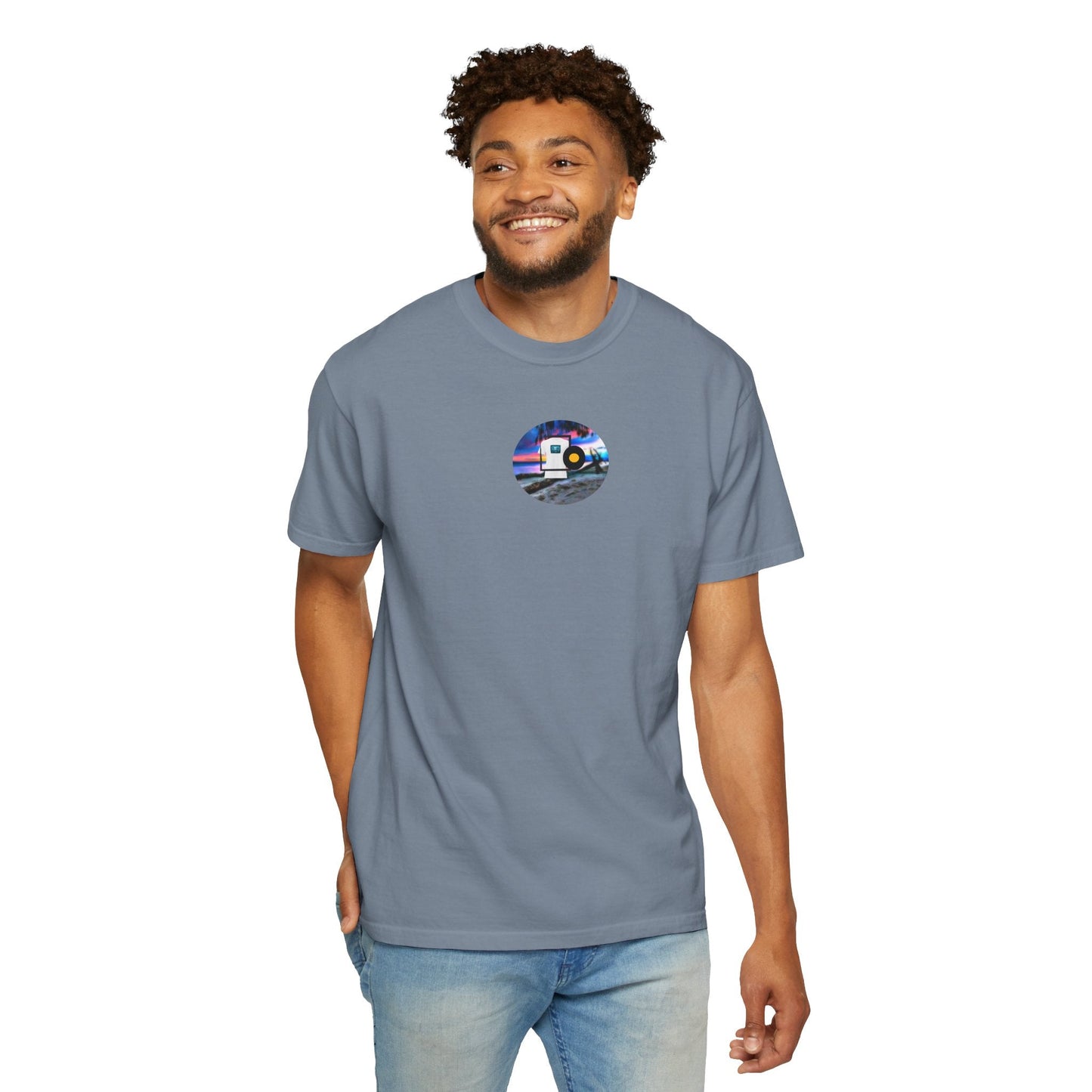 Neon Sun Clip Art Mountain Van Tee - Mantleshop