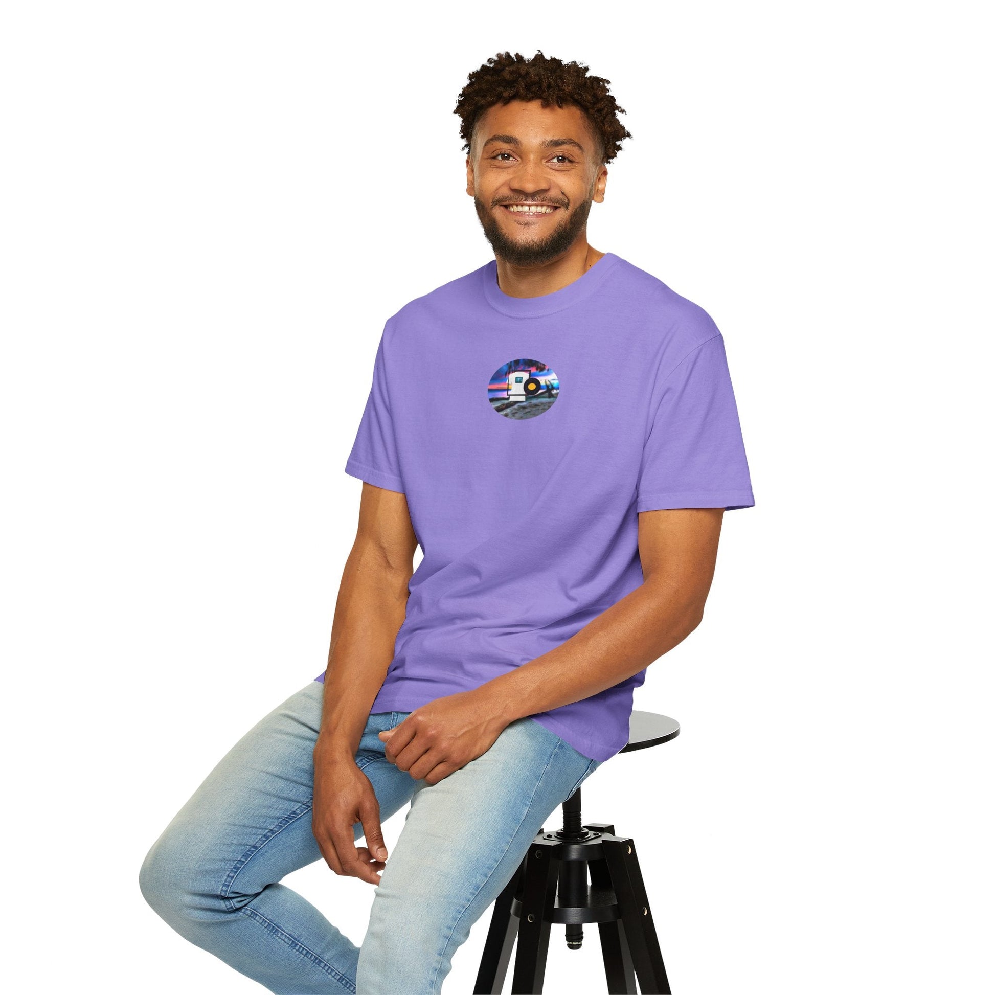 Neon Sun Clip Art Mountain Van Tee - Mantleshop