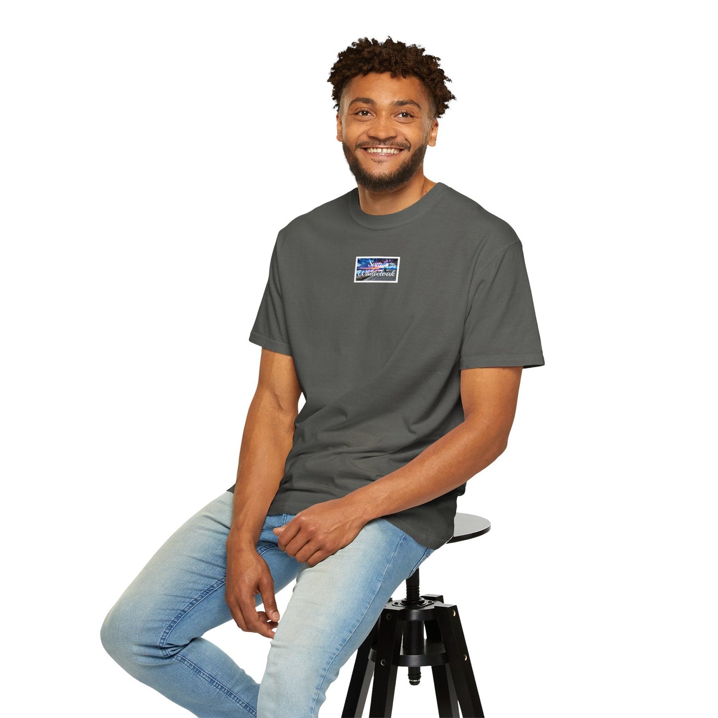 Neon Wave Text T-Shirt - Mantle x Whitecloak