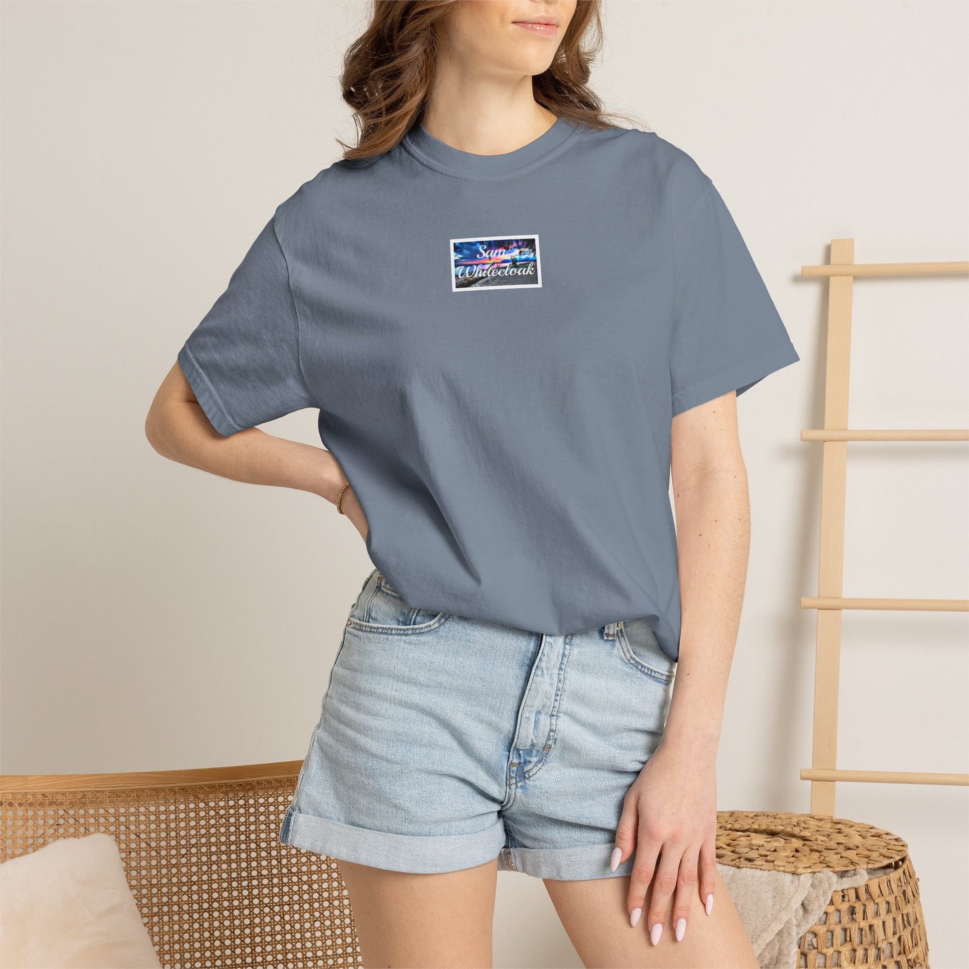 Neon Wave Text T-Shirt - Mantle x Whitecloak