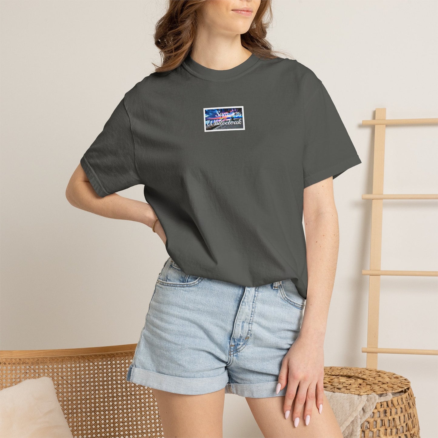 Neon Wave Text T-Shirt - Mantle x Whitecloak