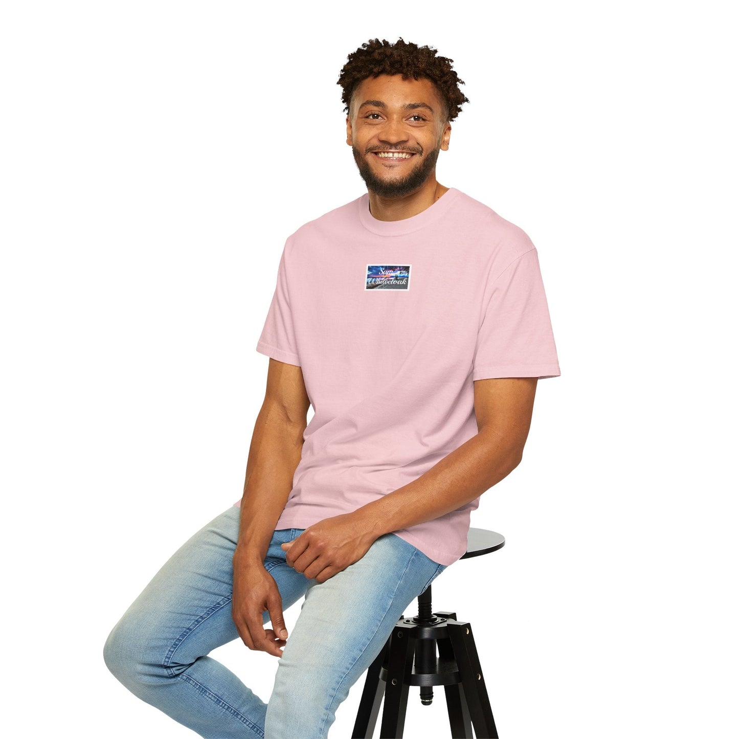 Neon Wave Text T-Shirt - Mantle x Whitecloak