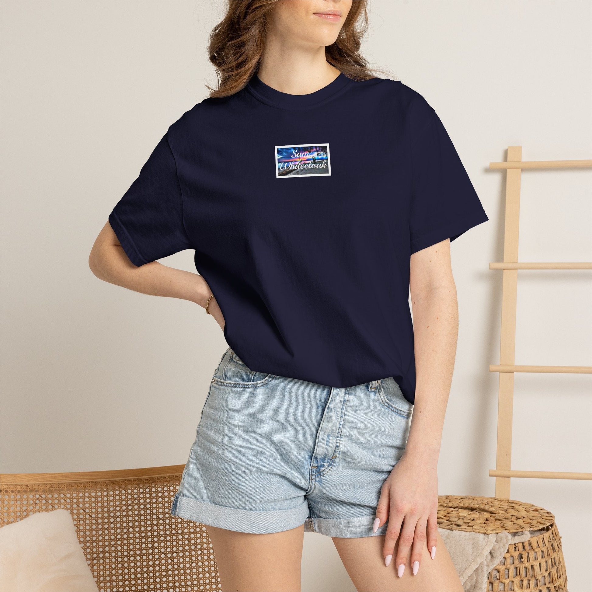 Neon Wave Text T-Shirt - Mantle x Whitecloak