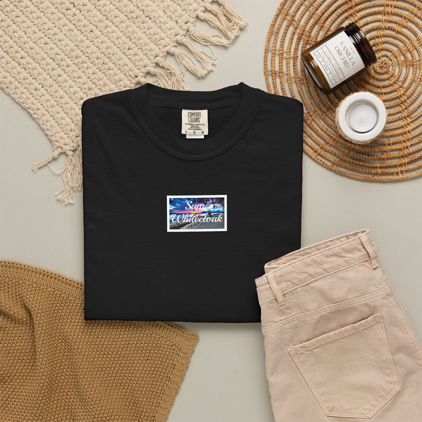 Neon Wave Text T-Shirt - Mantle x Whitecloak