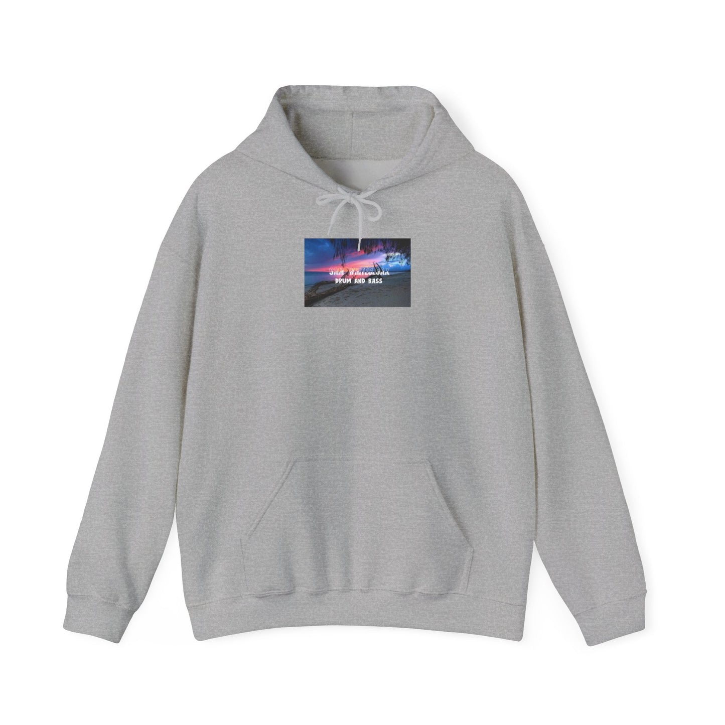Sunset Roadscape Hoodie — Drum and Bass Neon Sky Graphic - Mantleshop