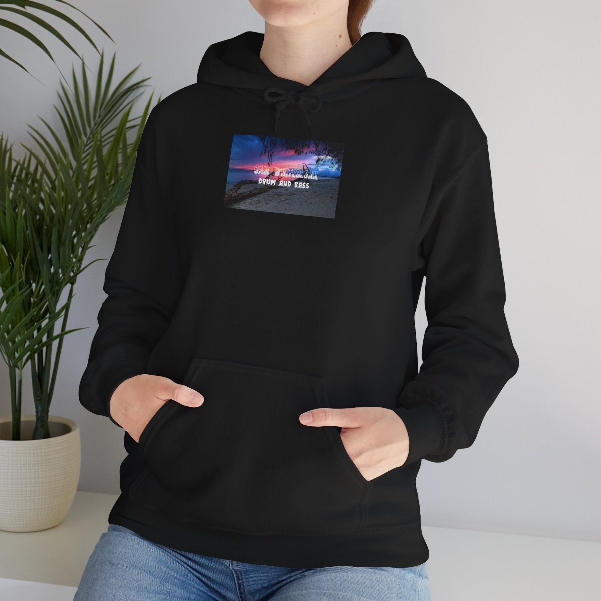 Sunset Roadscape Hoodie — Drum and Bass Neon Sky Graphic - Mantleshop