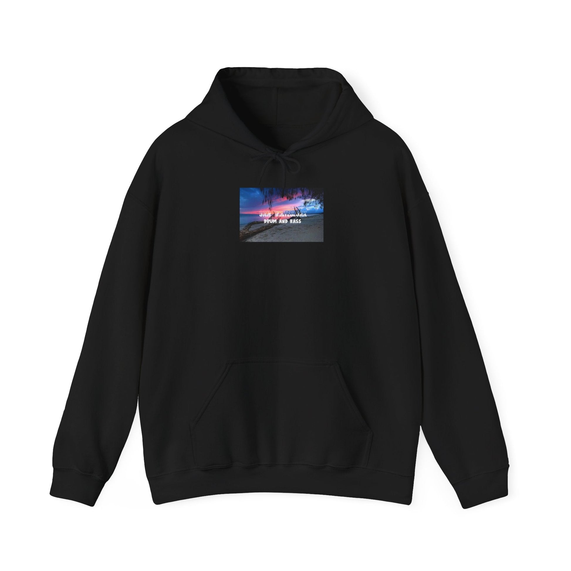 Sunset Roadscape Hoodie — Drum and Bass Neon Sky Graphic - Mantleshop