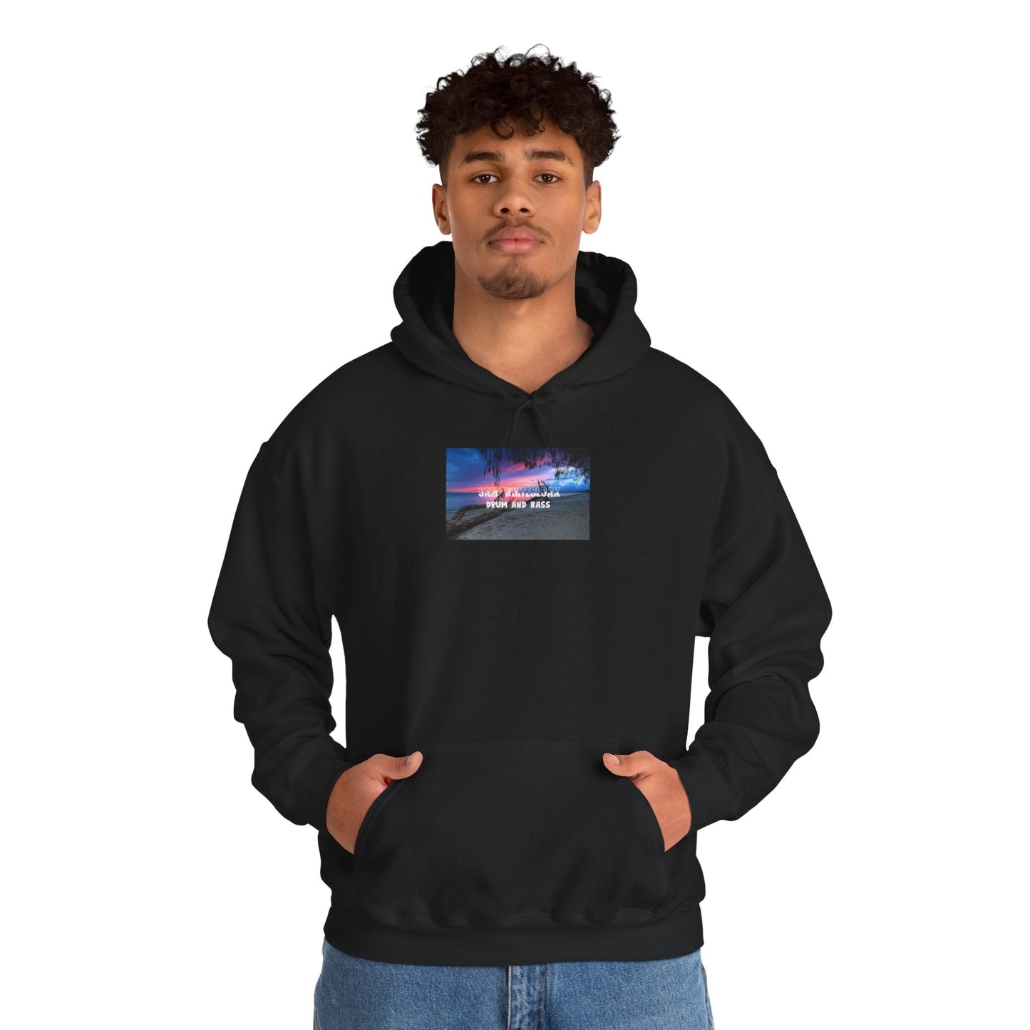 Sunset Roadscape Hoodie — Drum and Bass Neon Sky Graphic - Mantleshop